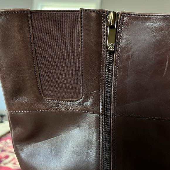 Anne Klein Women 'Costaro' Riding Boot Brown Leather, US 9.5 Wide Calf - Picture 5 of 8